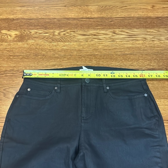 Eileen Fisher Coated Organic Cotton Stretchy Denim Ankle Jean Black Size 10 - Picture 8 of 11